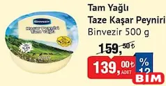 BİNVEZİR TAM YAĞLI TAZE KARŞI PEYNİRİ 500 G